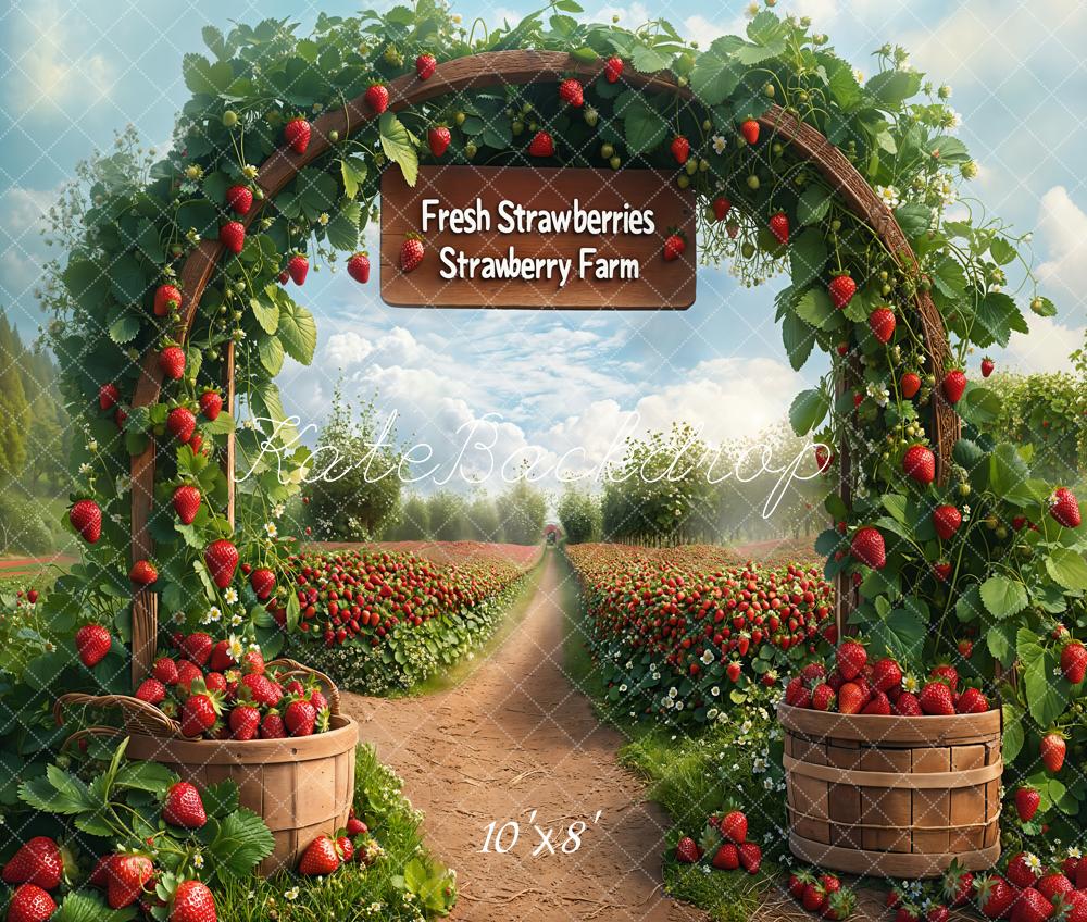 Kate Fleece Strawberry Farm Backdrop Designed by Emetselch