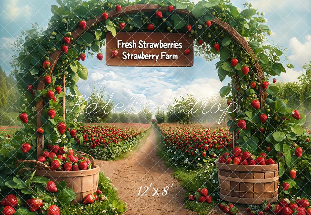 Kate Fleece Strawberry Farm Backdrop Designed by Emetselch