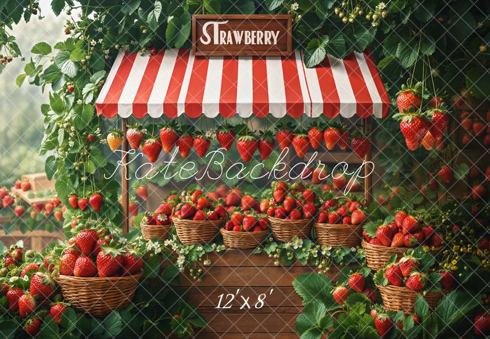 Kate Fleece Strawberry Stall Backdrop Designed by Emetselch