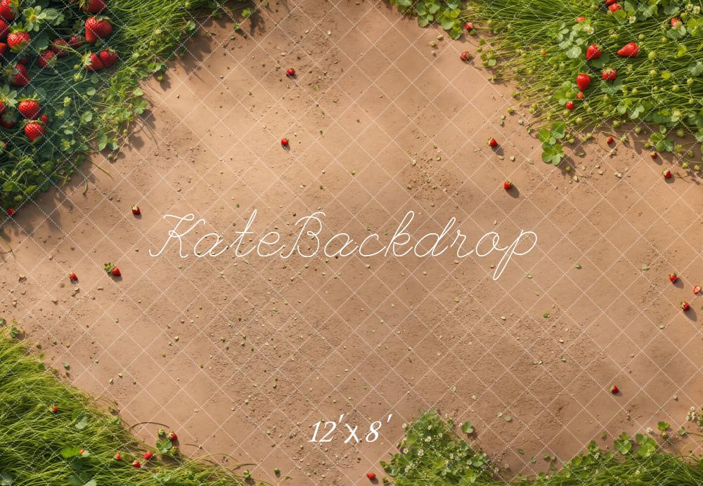 Kate Fleece Strawberry Farm Floor Backdrop Designed by Emetselch