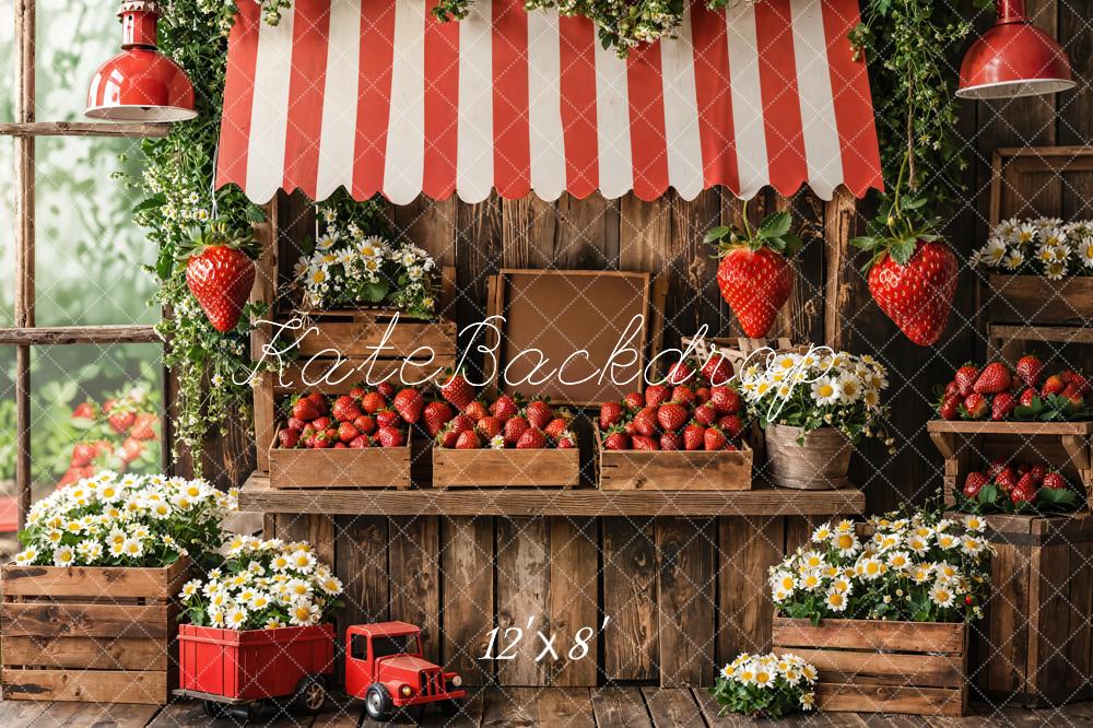 Kate Fleece Strawberry Stall Backdrop Designed by Emetselch