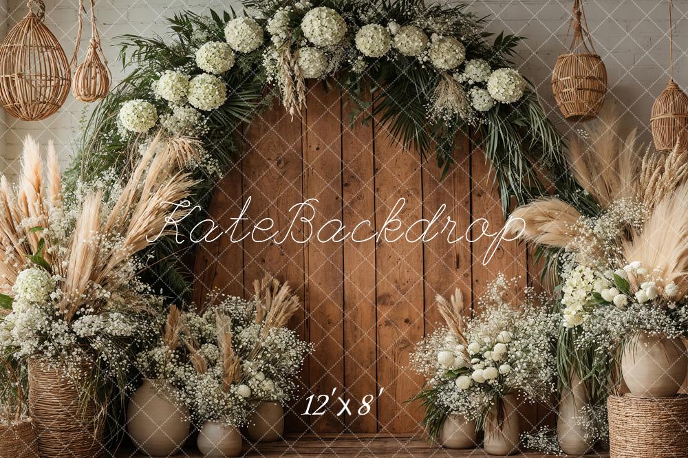 Kate Fleece Boho Wooden Door Backdrop Designed by Emetselch