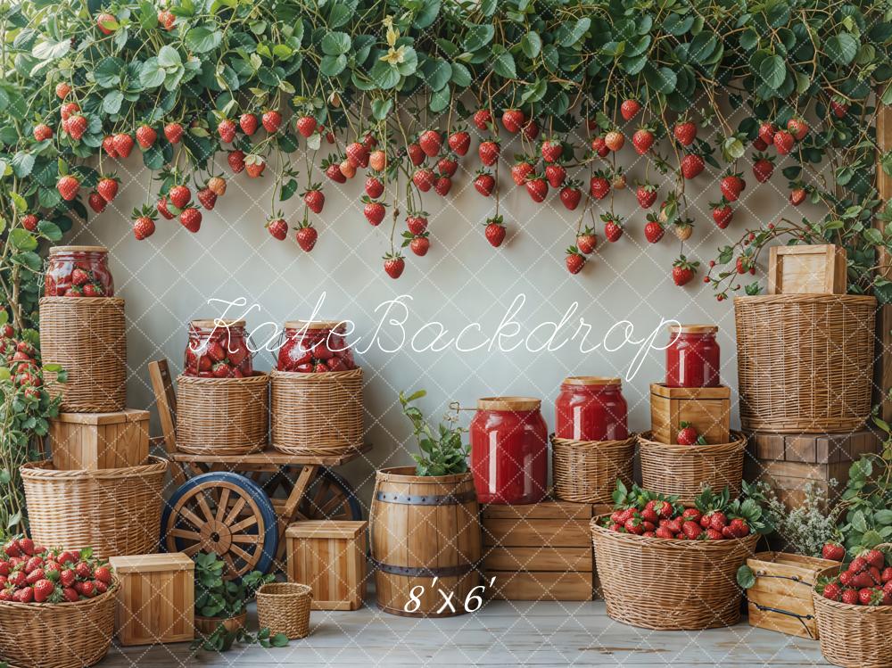 Kate Fleece Strawberry Harvest Farm Backdrop Designed by Emetselch