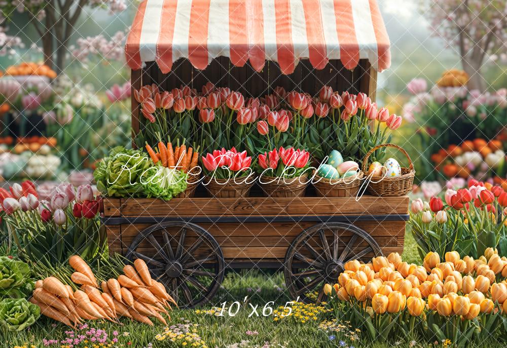 Kate Spring Flower Market Tulips Carrots Backdrop Designed by Emetselch