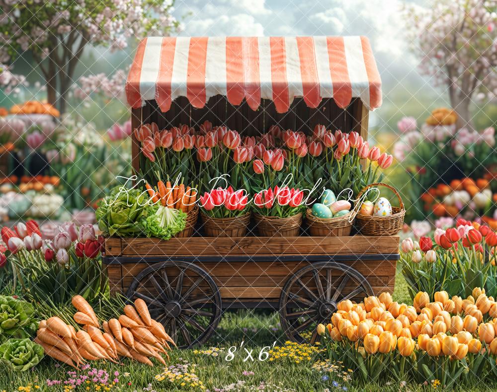 Kate Spring Flower Market Tulips Carrots Backdrop Designed by Emetselch