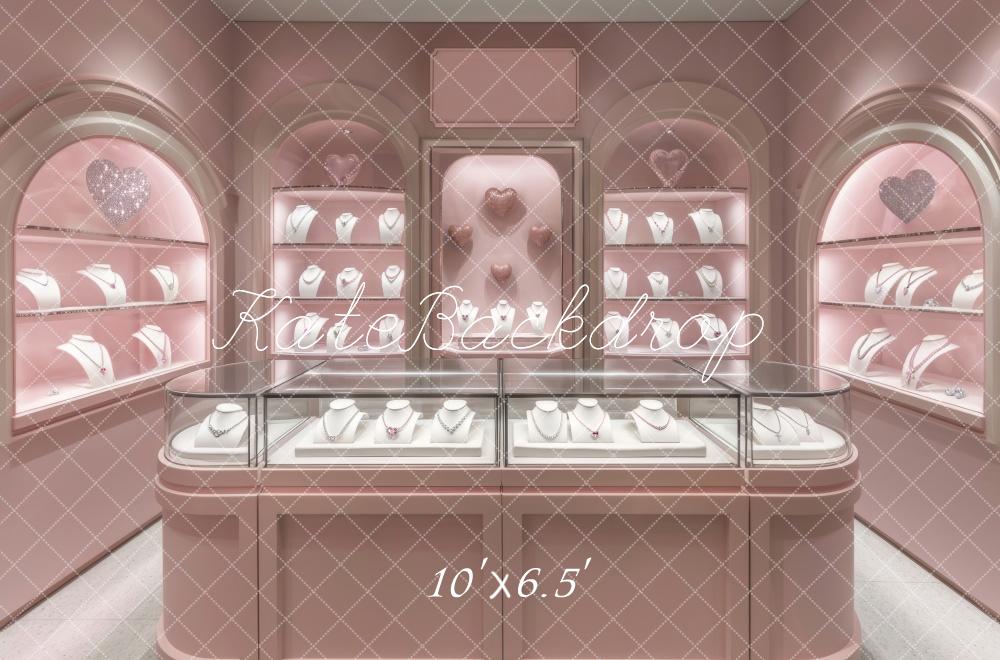 Kate Fleece Pink Jewelry Shop Backdrop for Photography Designed by Lidia Redekopp