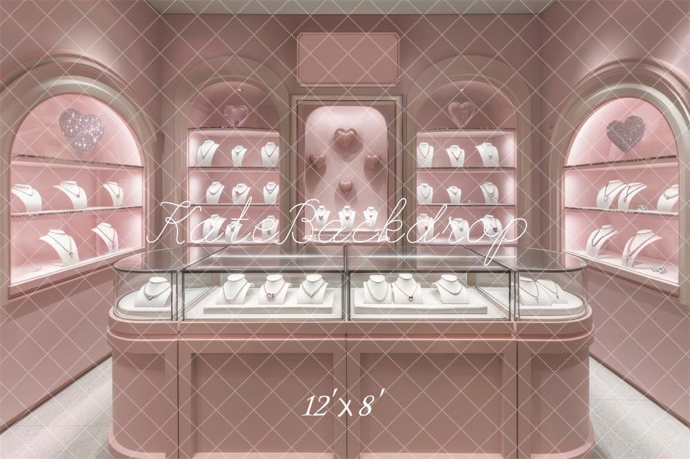 Kate Fleece Pink Jewelry Shop Backdrop for Photography Designed by Lidia Redekopp