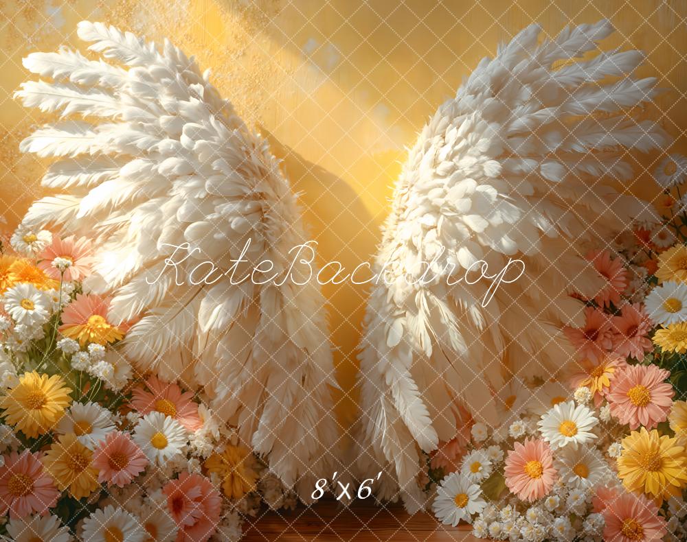 Kate Fleece Angel Wing Daisy Backdrop Designed by Emetselch