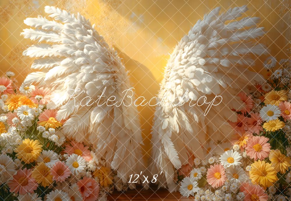 Kate Fleece Angel Wing Daisy Backdrop Designed by Emetselch