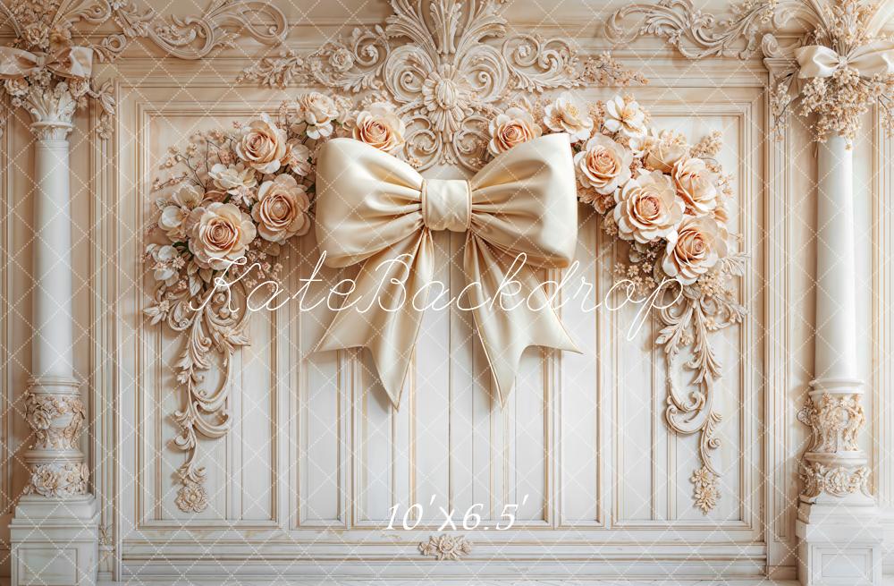 Kate Fleece Bow Retro Wall Backdrop Designed by Emetselch