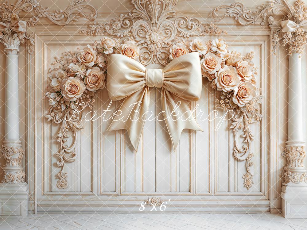 Kate Fleece Bow Retro Wall Backdrop Designed by Emetselch