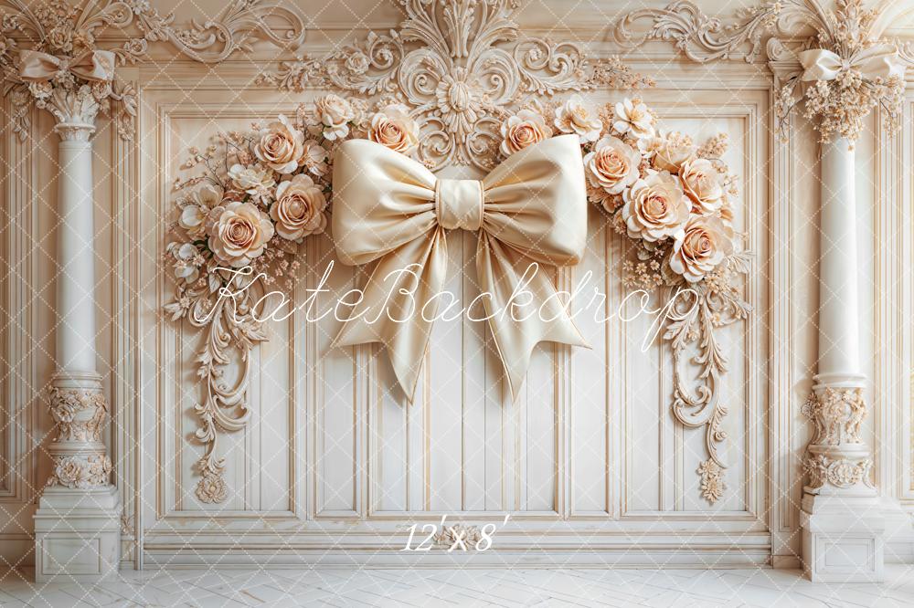 Kate Fleece Bow Retro Wall Backdrop Designed by Emetselch