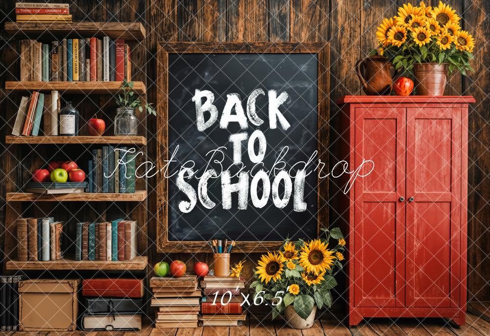 Kate Fleece Wood Back to School Backdrop Designed by Emetselch