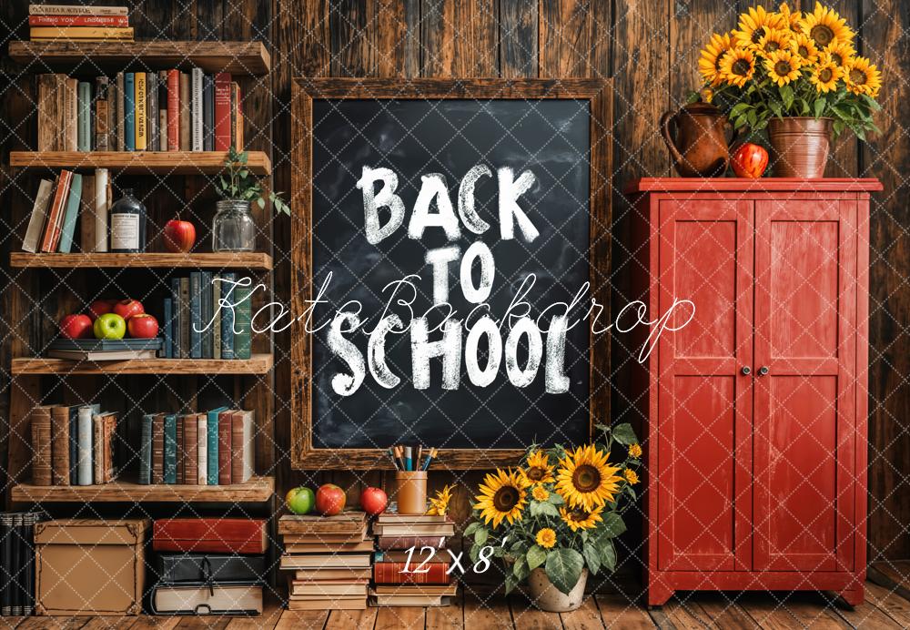 Kate Fleece Wood Back to School Backdrop Designed by Emetselch