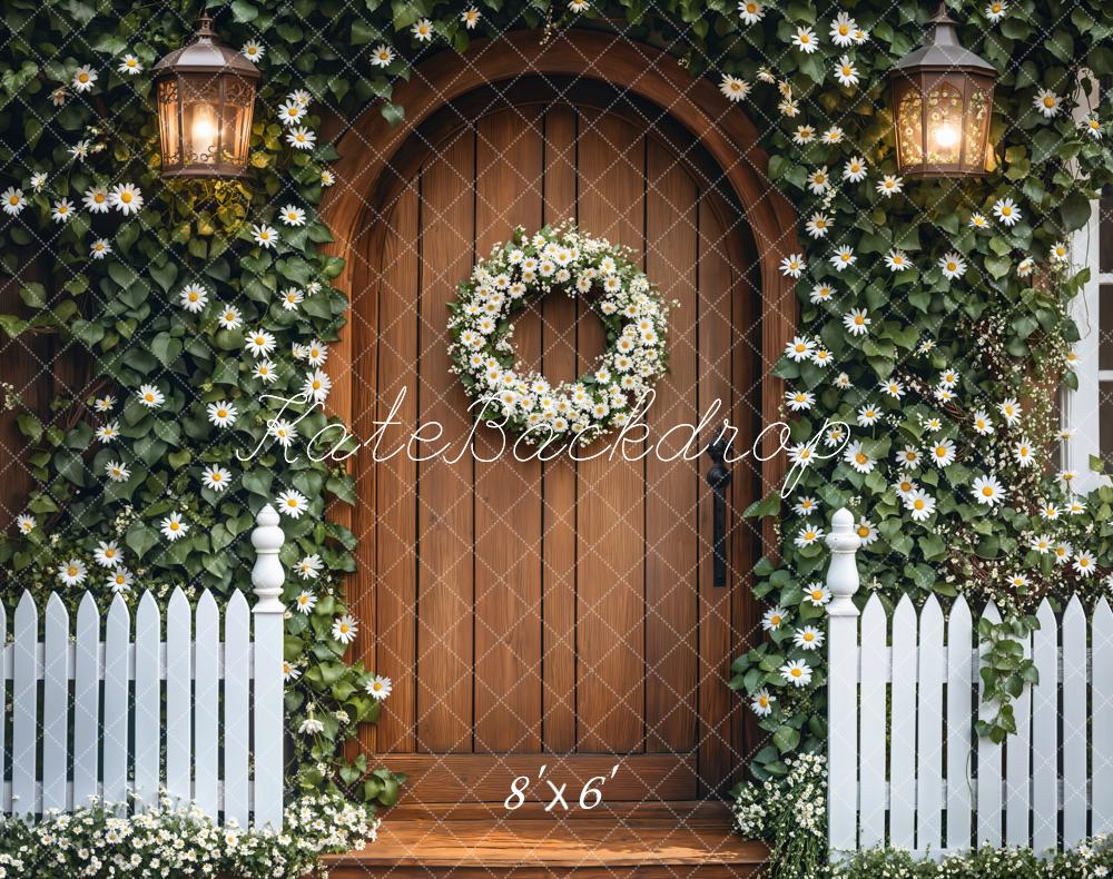 Kate Fleece Fence Daisy Flower Door Backdrop Designed by Emetselch