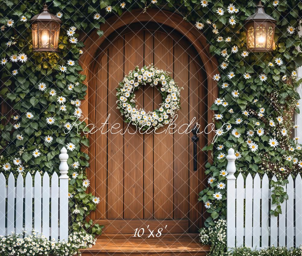 Kate Fleece Fence Daisy Flower Door Backdrop Designed by Emetselch