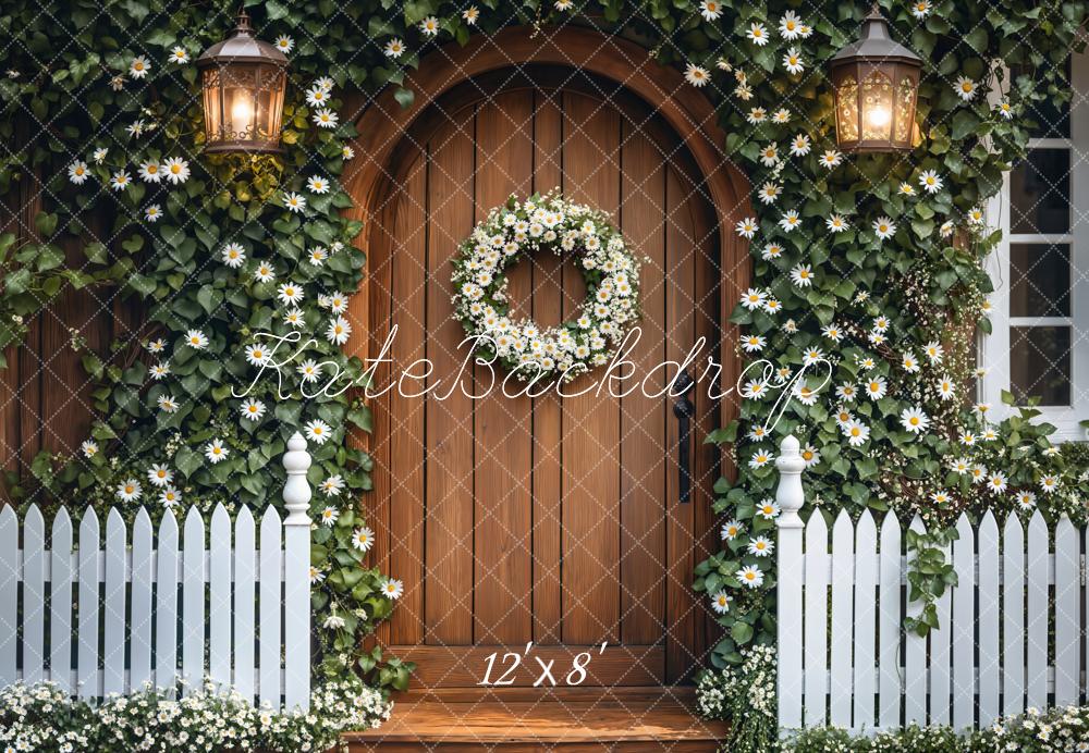 Kate Fleece Fence Daisy Flower Door Backdrop Designed by Emetselch