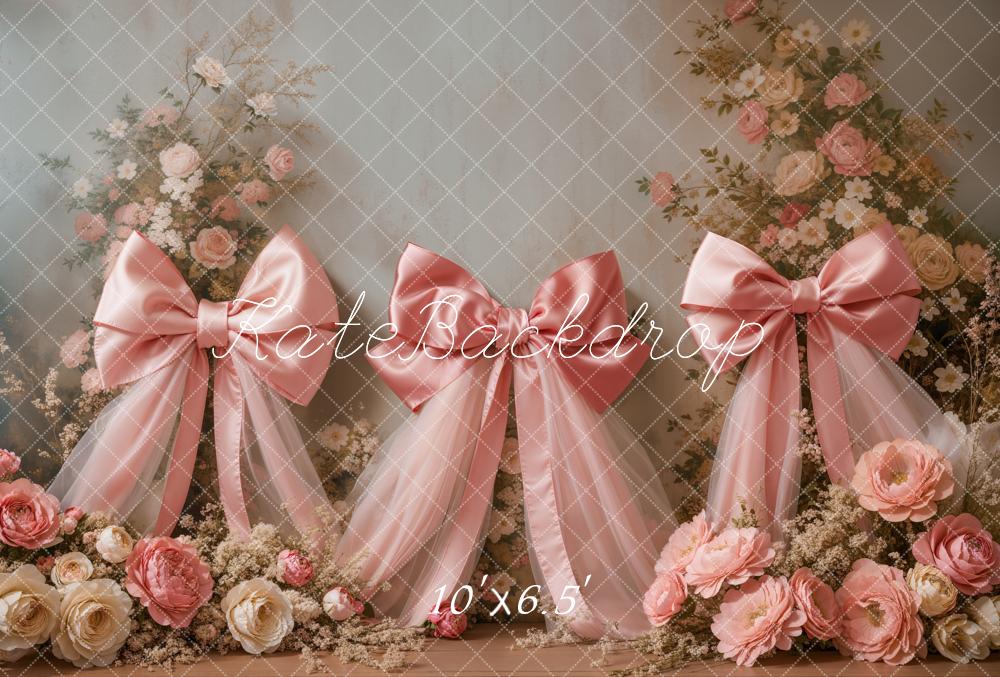 Kate Pink Bow Fleece Backdrop Designed by Emetselch