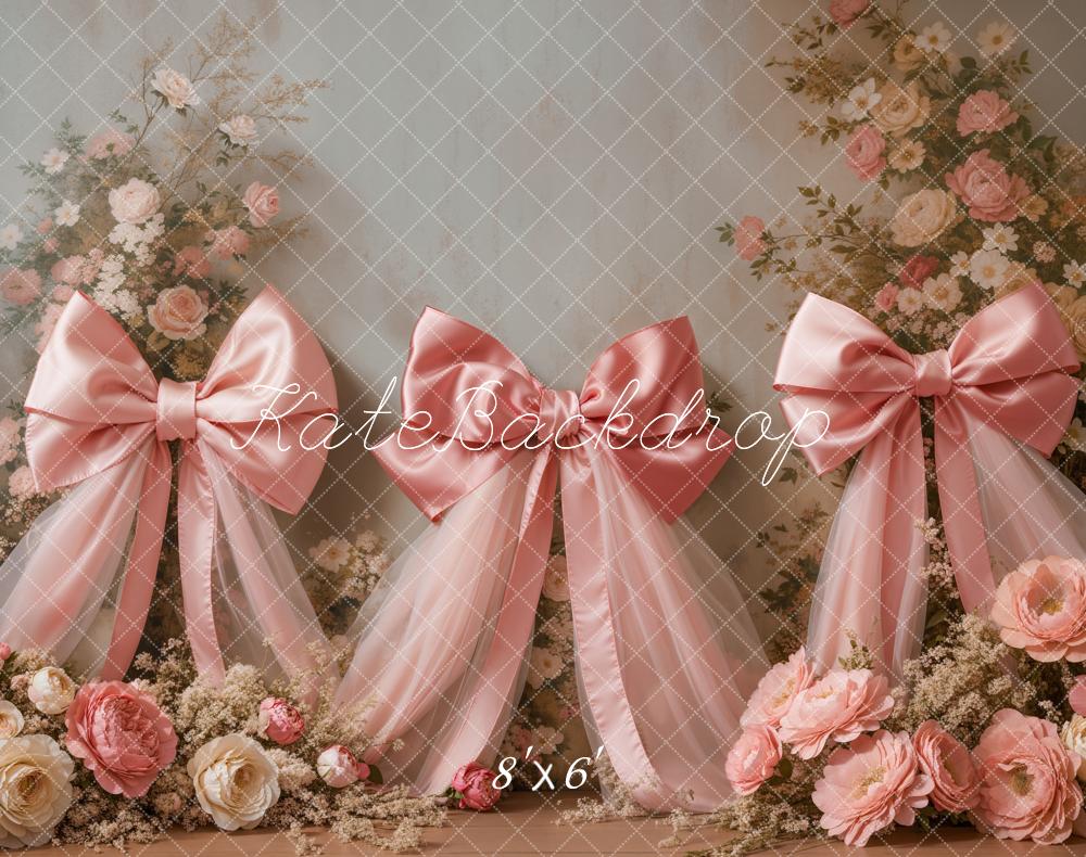 Kate Pink Bow Fleece Backdrop Designed by Emetselch