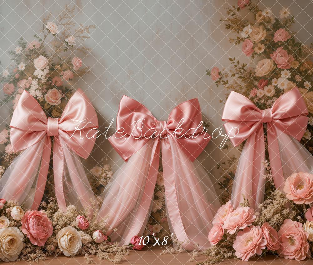 Kate Pink Bow Fleece Backdrop Designed by Emetselch