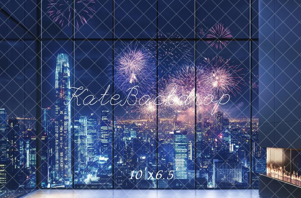 Kate Fleece City Night Fireworks Backdrop Designed by Lidia Redekopp