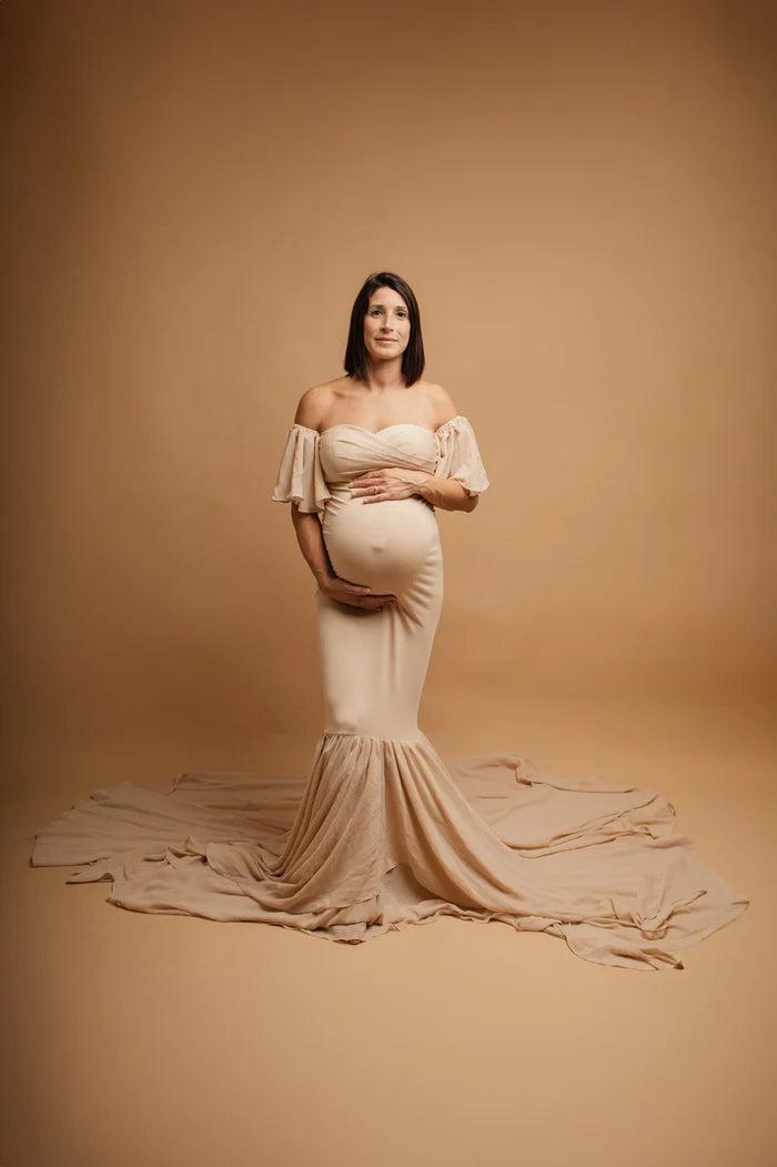 Kate Dark Pink Strapless Maternity Photoshoot Dress