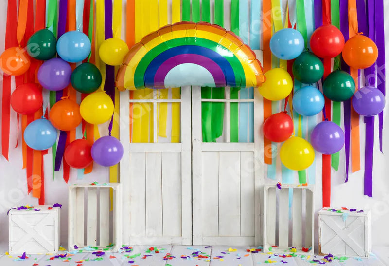 Kate Rainbow Balloons Backdrop Birthday Party Designed by Emetselch