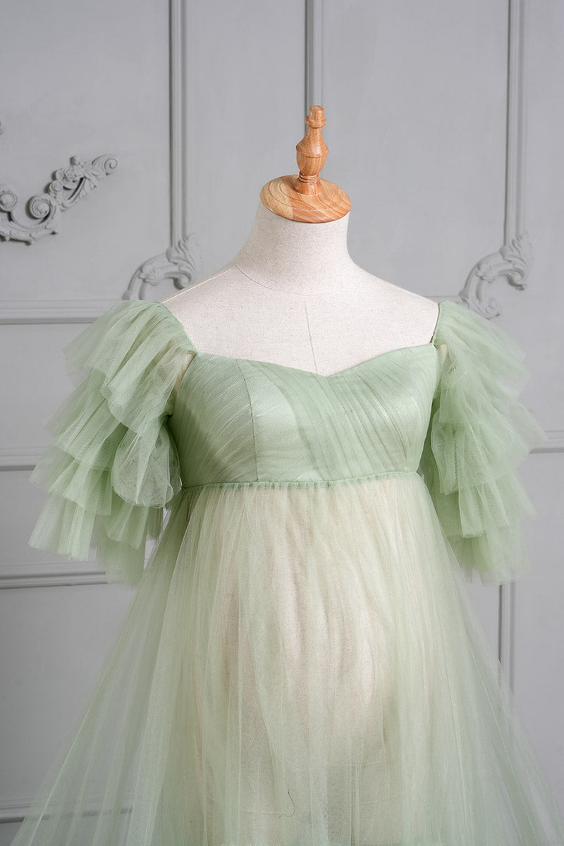 Kate Cake Mesh Mint Green Maternity Photoshoot Dress