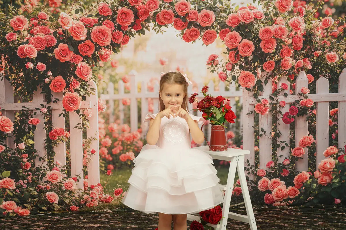 Kate Spring/Summer Pink Fly Sleeve Mesh Kids Dress for Photography