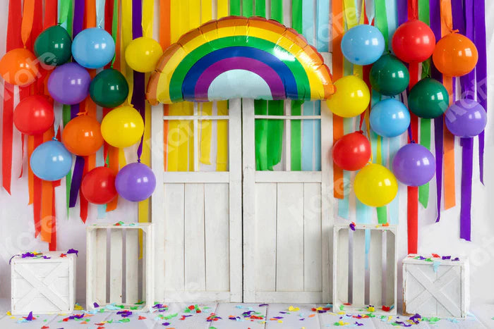 Kate Rainbow Balloons Backdrop Birthday Party Designed by Emetselch