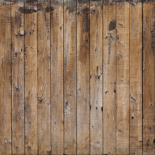 Kate Retro Barn Wood Wall Brown Vinyl Photography Backdrop Floor