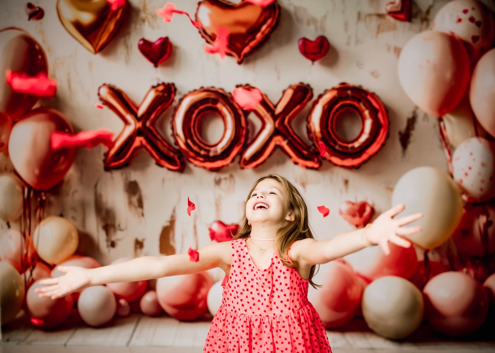 Kate Valentine's Day Balloons XOXO Backdrop Designed by Emetselch