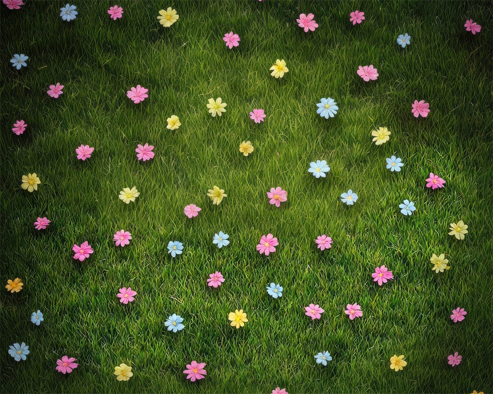 Kate Meadow Flowers Rubber Floor Mat Designed by Mini MakeBelieve