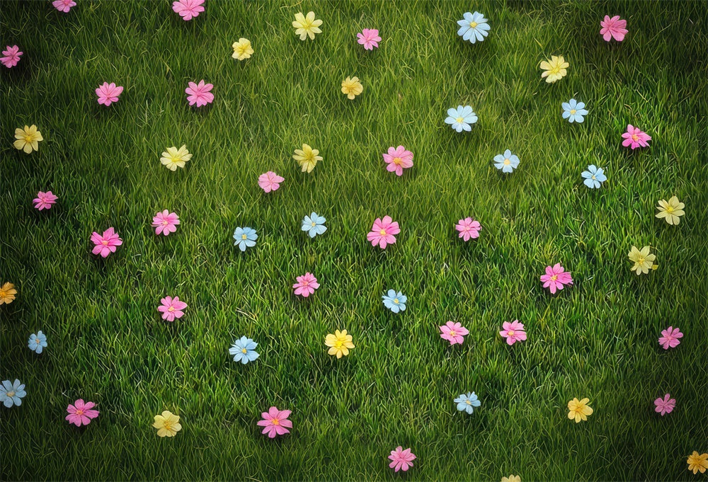 Kate Meadow Flowers Rubber Floor Mat Designed by Mini MakeBelieve