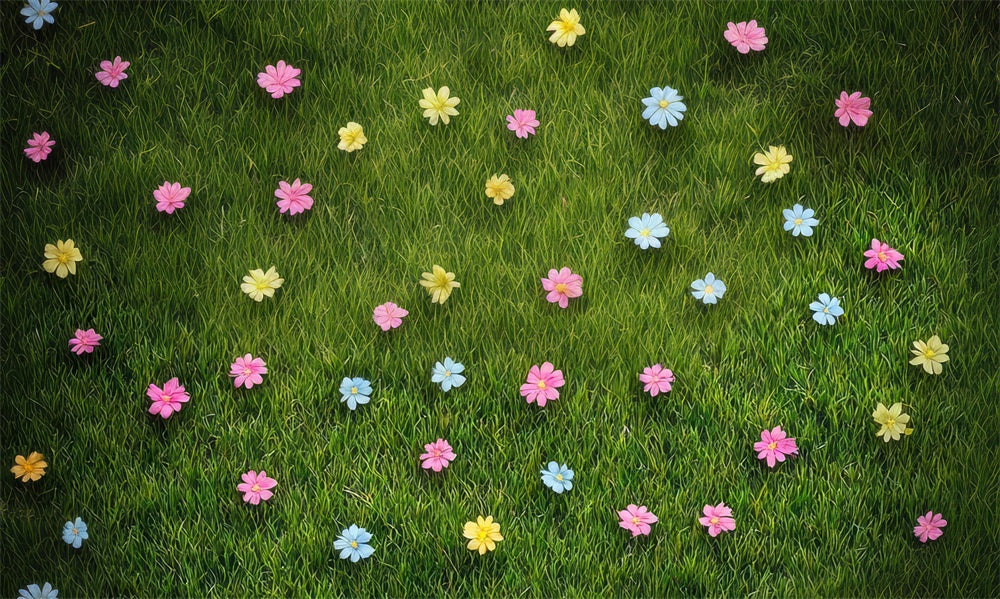 Kate Meadow Flowers Rubber Floor Mat Designed by Mini MakeBelieve