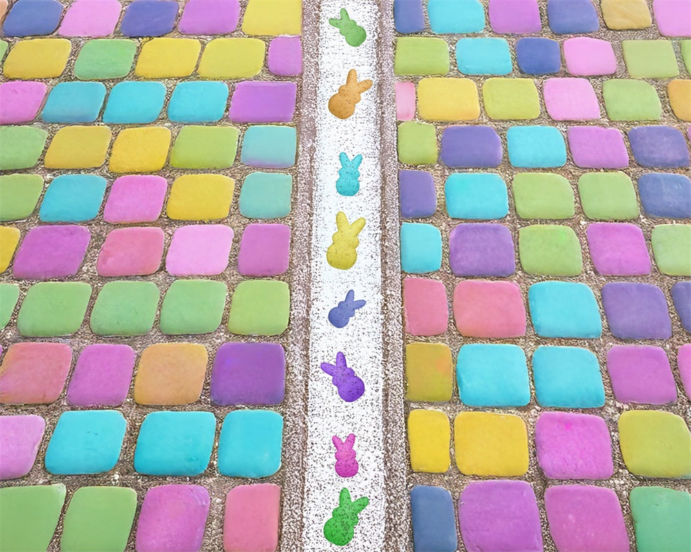 Kate Colored Squares Rubber Floor Mat Designed by Mini MakeBelieve