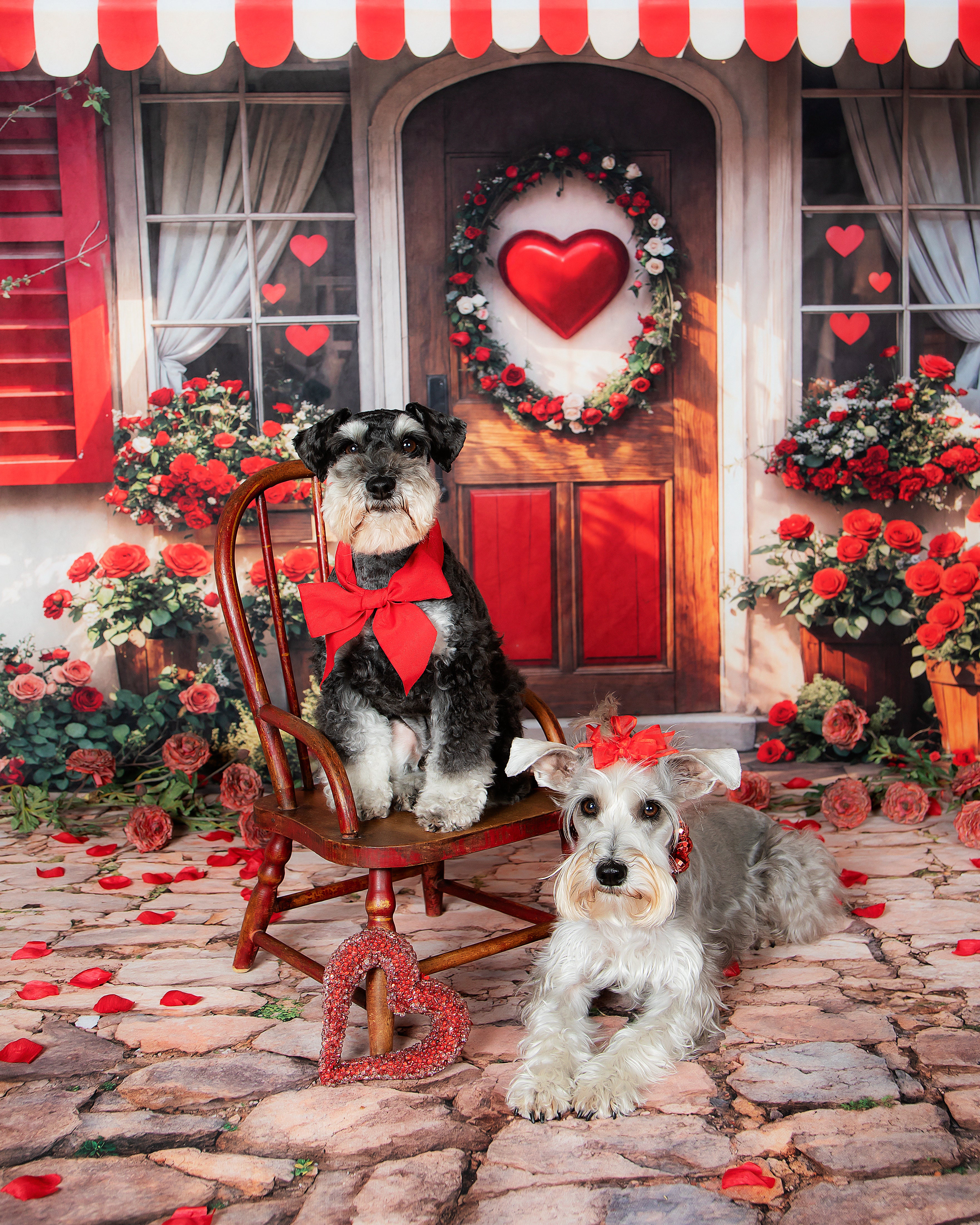 Kate Valentine Red Roses Heart Door Backdrop Designed by Emetselch