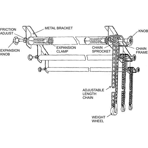 Equipment 4 Roller Wall Mounting Manual Backdrop Stand Support AU