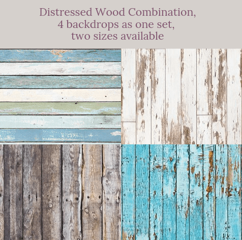 Distressed Wood combination backdrops for photography( 4 backdrops in