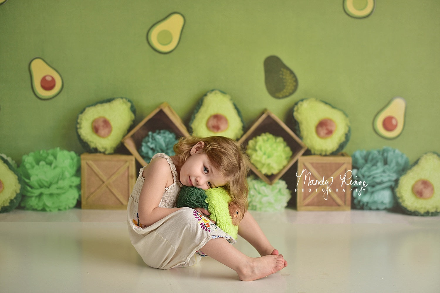 Kate Green Avocado Party Children Summer Backdrop Designed By Mandy Ringe Photography - Kate Backdrop AU
