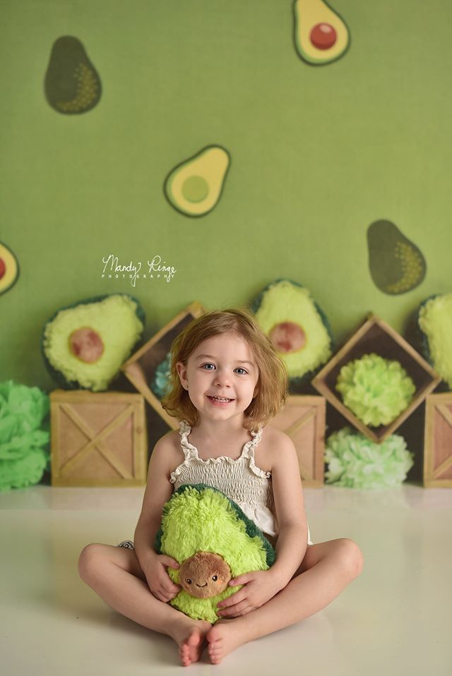 Kate Green Avocado Party Children Summer Backdrop Designed By Mandy Ringe Photography - Kate Backdrop AU