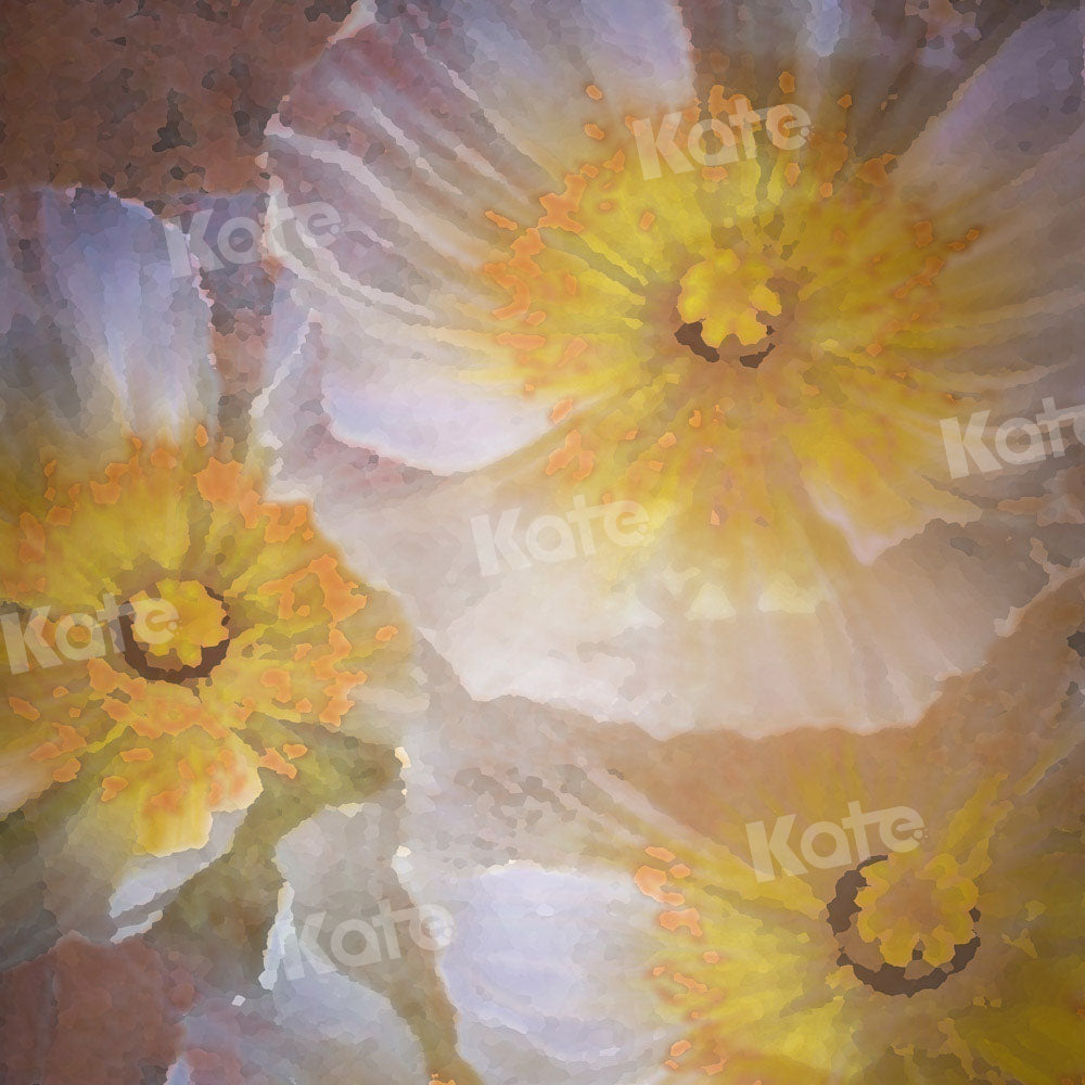 Kate Yellow White Flowers Backdrop Oil Paninting Floral Designed by GQ - Kate Backdrop AU