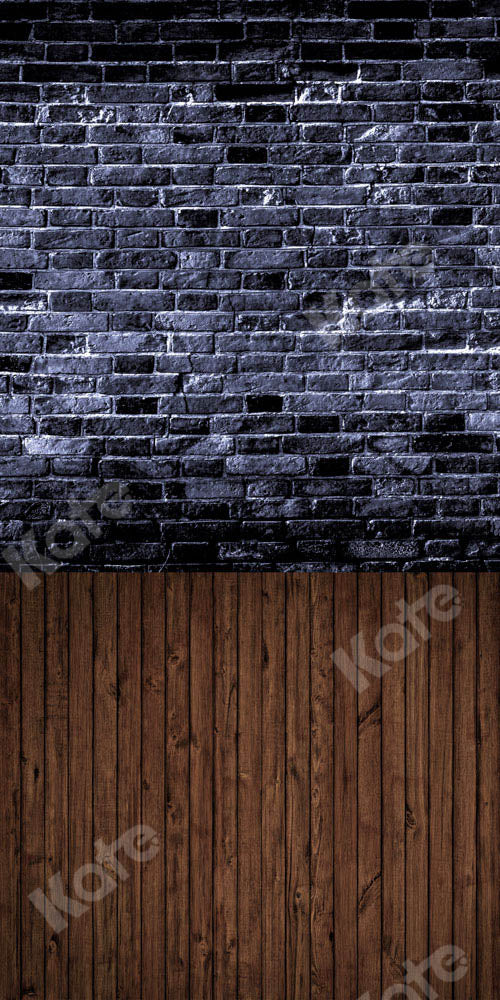 Kate Black Brick Wall Backdrop Plank Stitching Designed by Chain Photography - Kate Backdrop AU