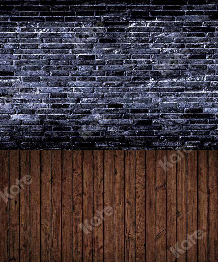 Kate Black Brick Wall Backdrop Plank Stitching Designed by Chain Photography - Kate Backdrop AU