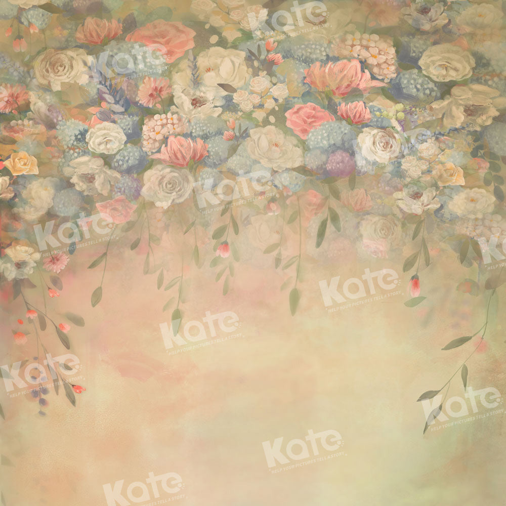 Kate Portrait Backdrop Flowers Hand Painted Designed by GQ