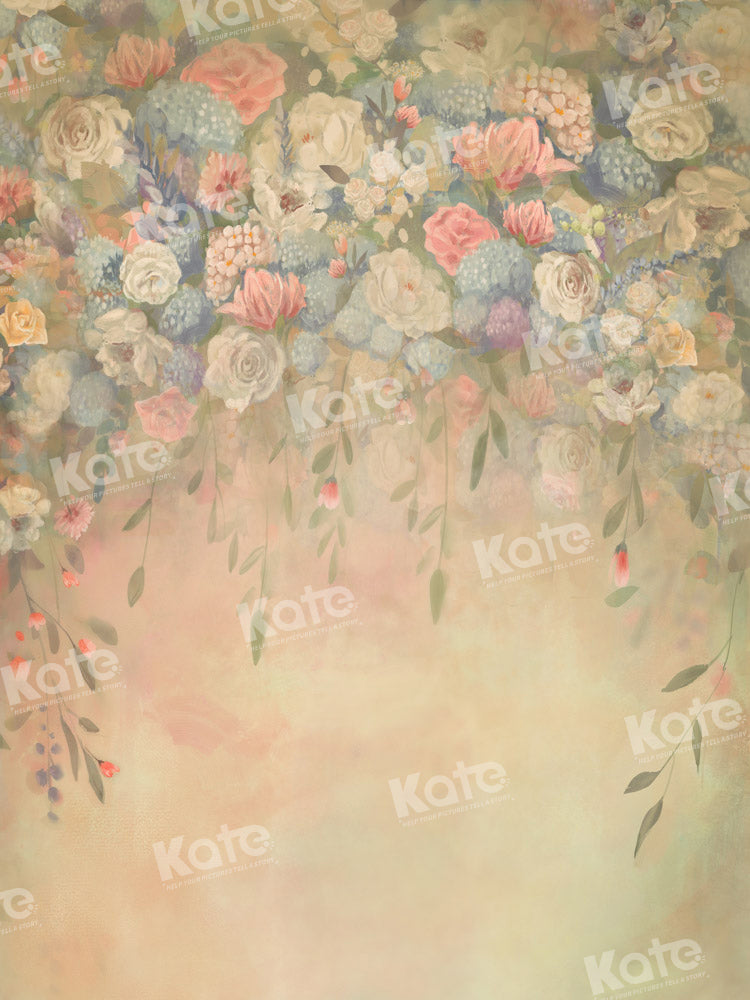 Kate Portrait Backdrop Flowers Hand Painted Designed by GQ