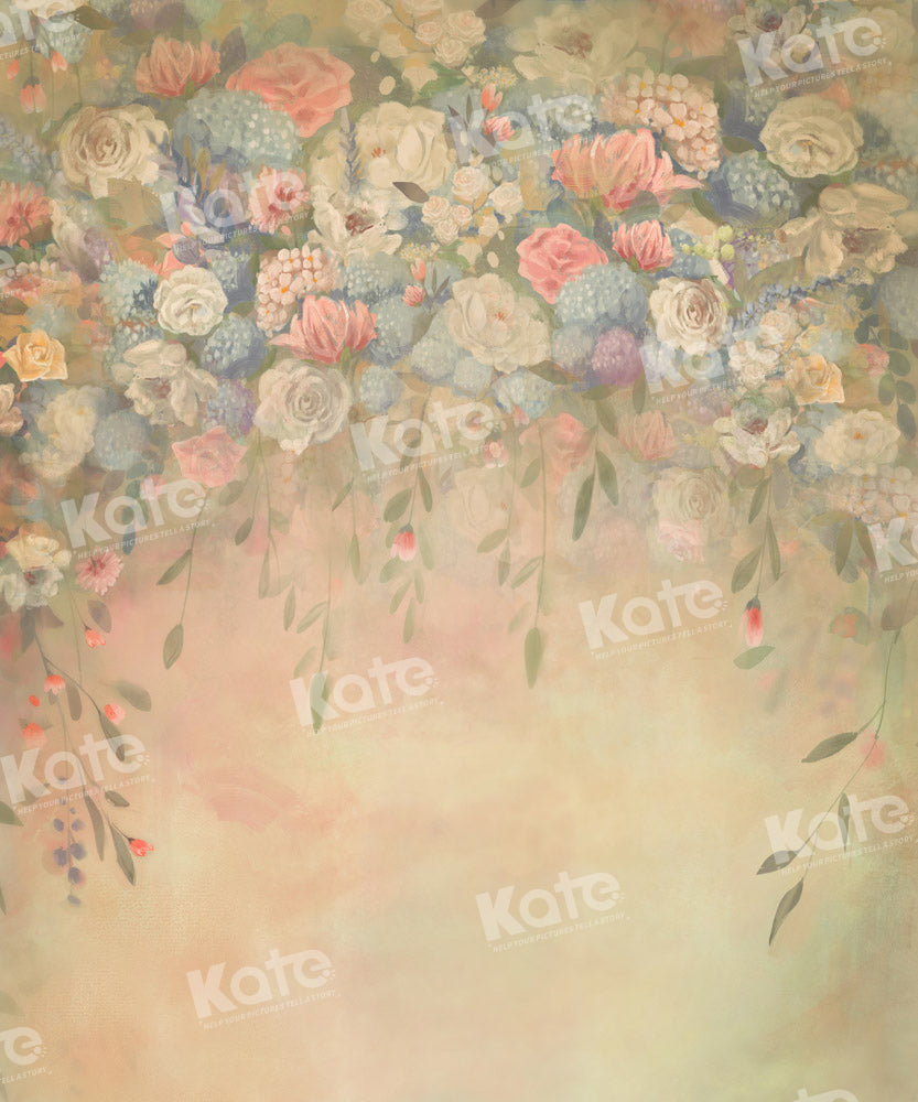 Kate Portrait Backdrop Flowers Hand Painted Designed by GQ