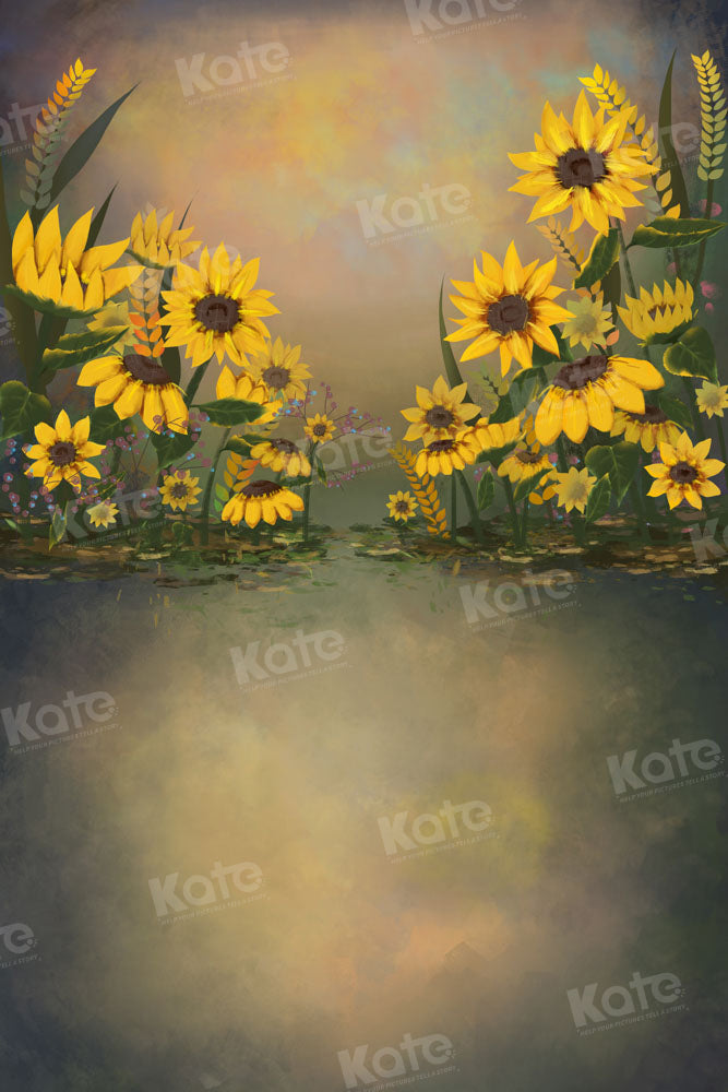 Kate Abstract Sunflower Backdrop Flowers Designed by GQ