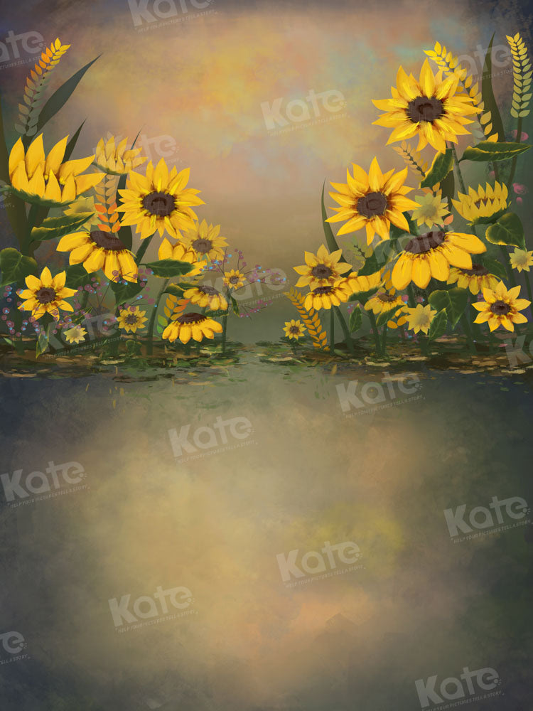 Kate Abstract Sunflower Backdrop Flowers Designed by GQ