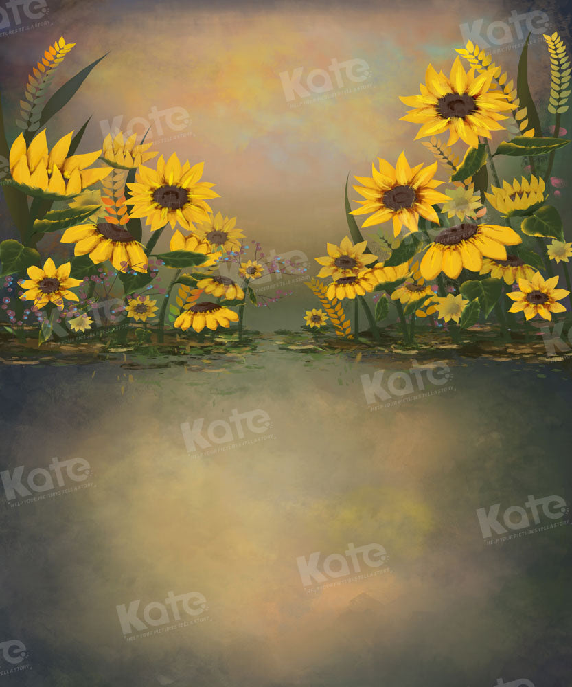 Kate Abstract Sunflower Backdrop Flowers Designed by GQ